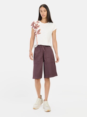 CAMEL ACTIVE T-Shirt mit Blumenprint aus Baumwolle in Weiß