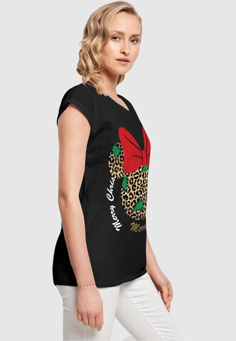 ABSOLUTE CULT T-Shirt 'Minnie Mouse - Leopard Christmas' in Schwarz