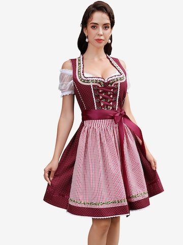 Yesfashion Dirndl in Rot: Vorderseite