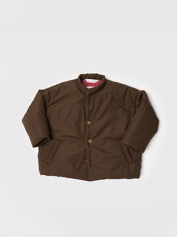 Maru + Bo Winter jacket 'PADDED WEATHER-RESISTANT BOXY JACKET WITH BUTTONS' in Brown: front