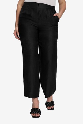 Ulla Popken Loose fit Pleat-Front Pants '808512' in Black: front