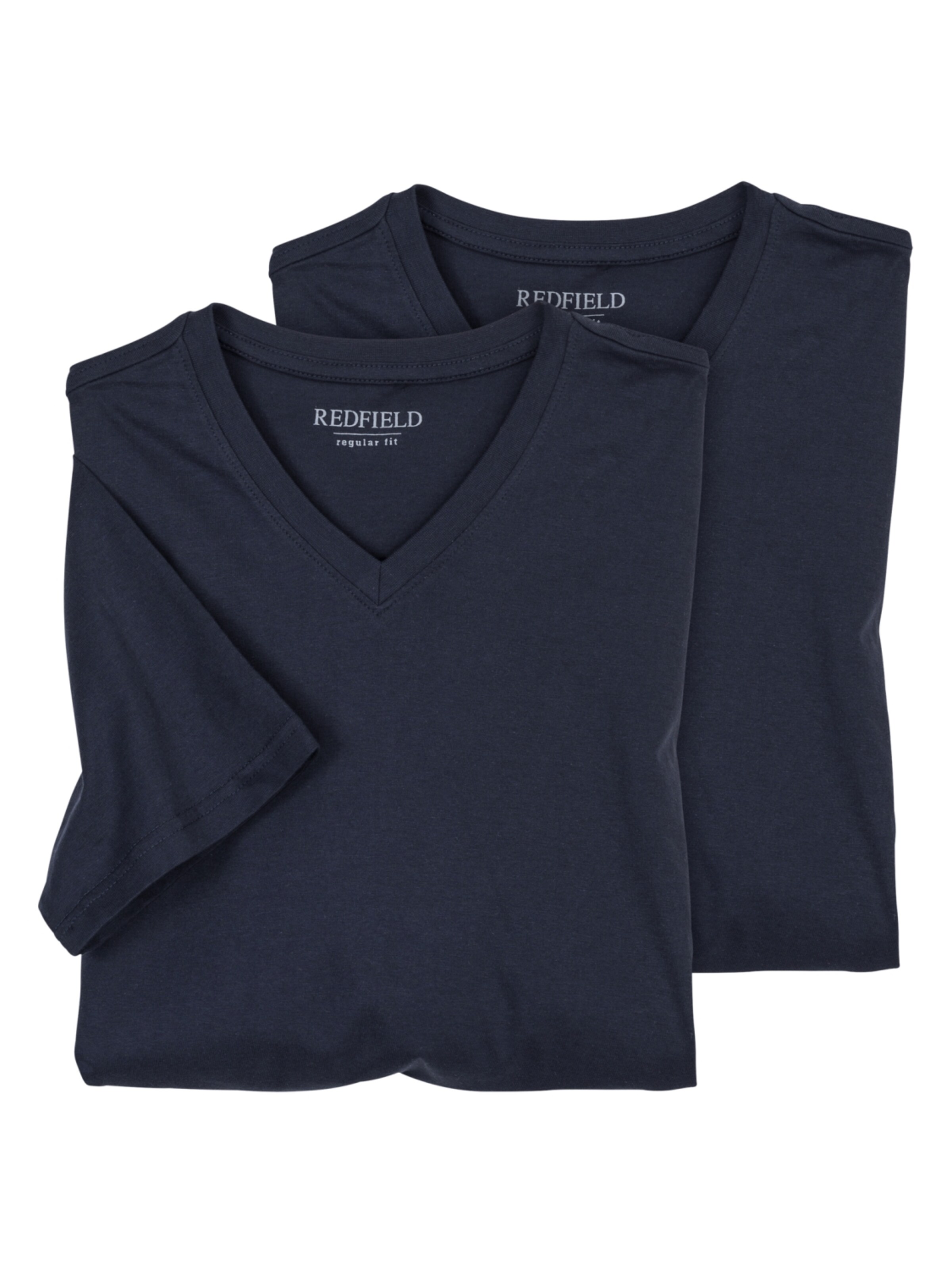 Redfield Shirt 'Redfield 2er- Pack XXL V-Ausschnitt Dunkelblau' in Blue: front