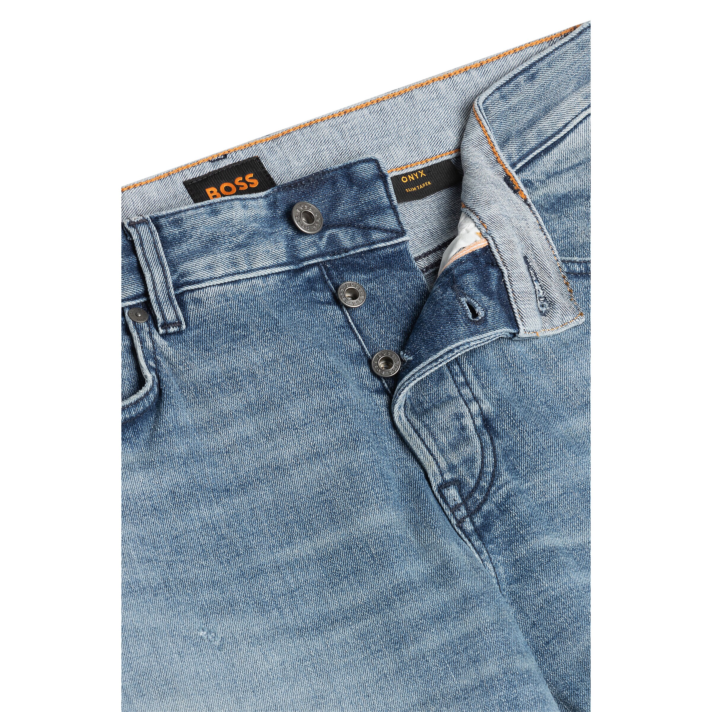 BOSS Tapered Jeans 'Onyx Selvedge' in Blau