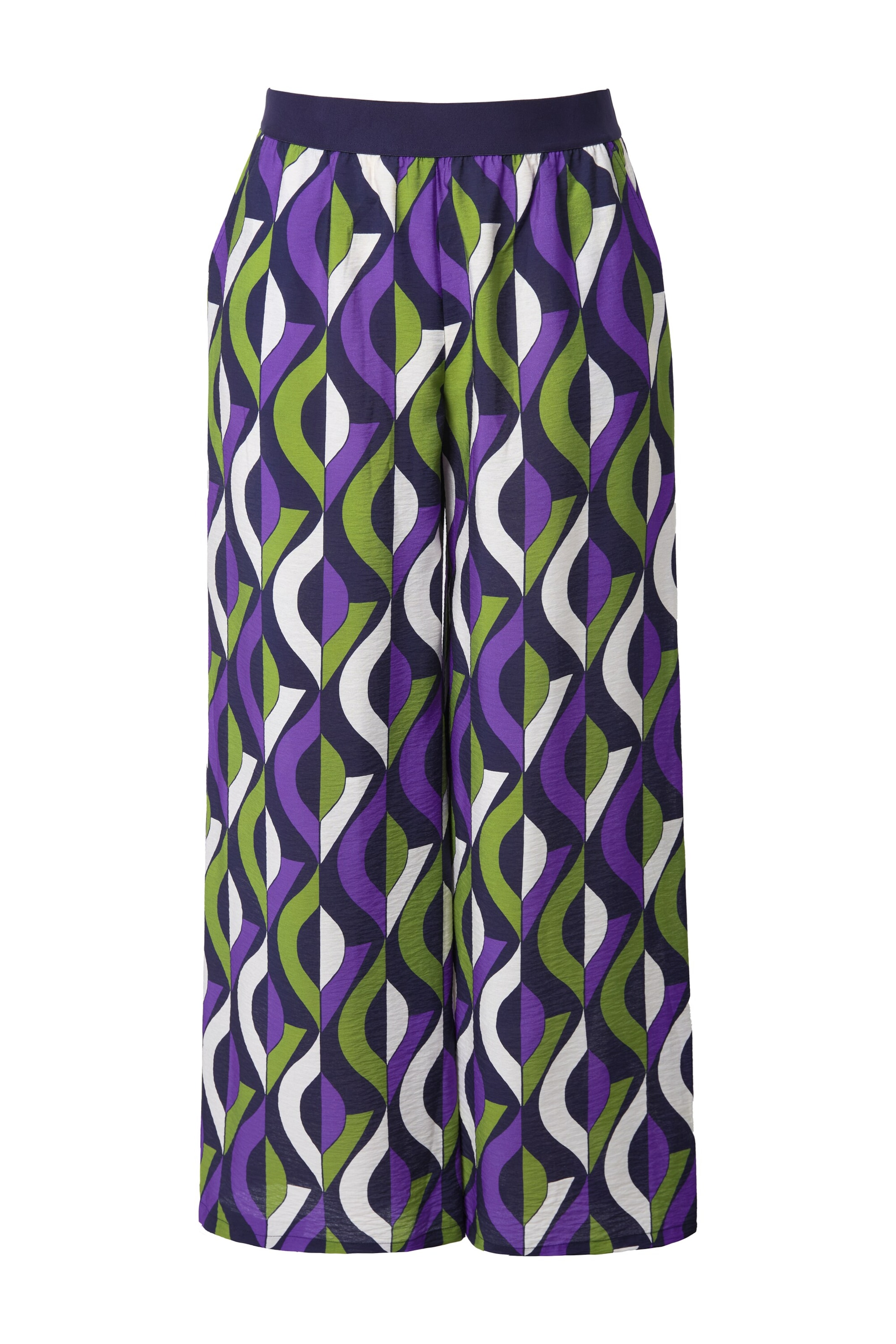 Ulla Popken Wide Leg Hose in Mischfarben: Vorderseite