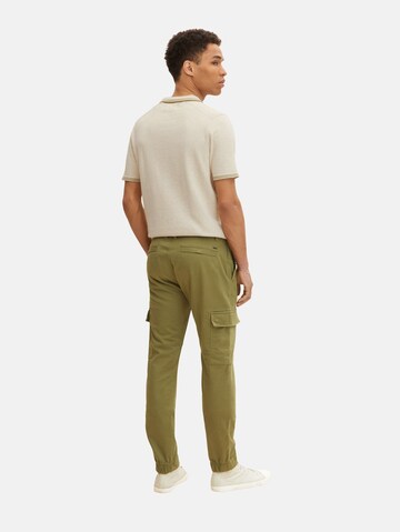 Coupe slim Pantalon cargo TOM TAILOR en vert