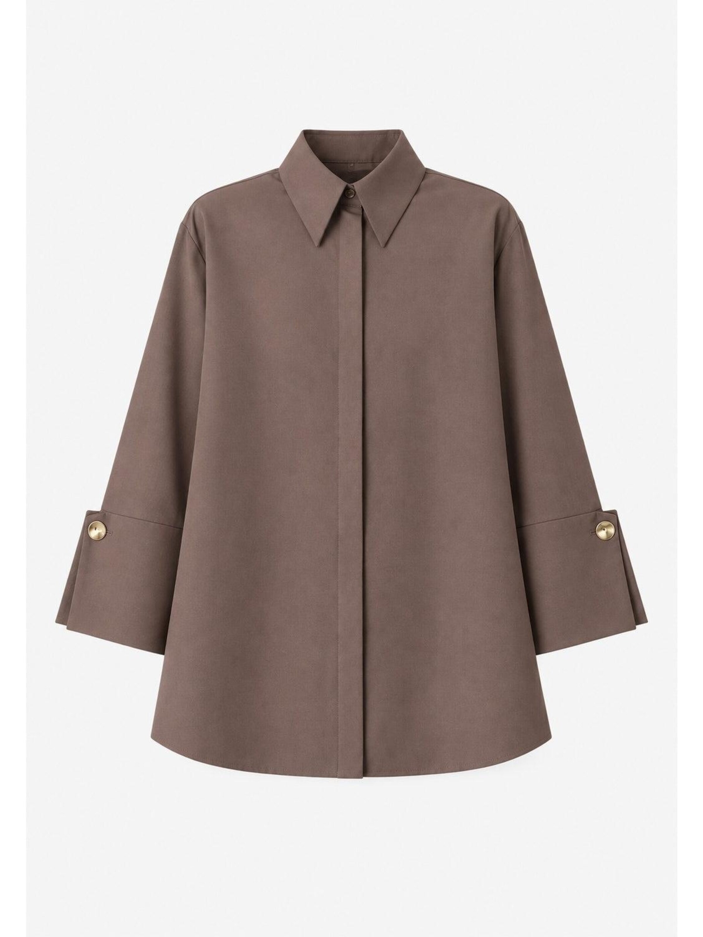 Touché Privé - Camiseta 'Poplin Shirt With Wide Cuff' en beige: frente