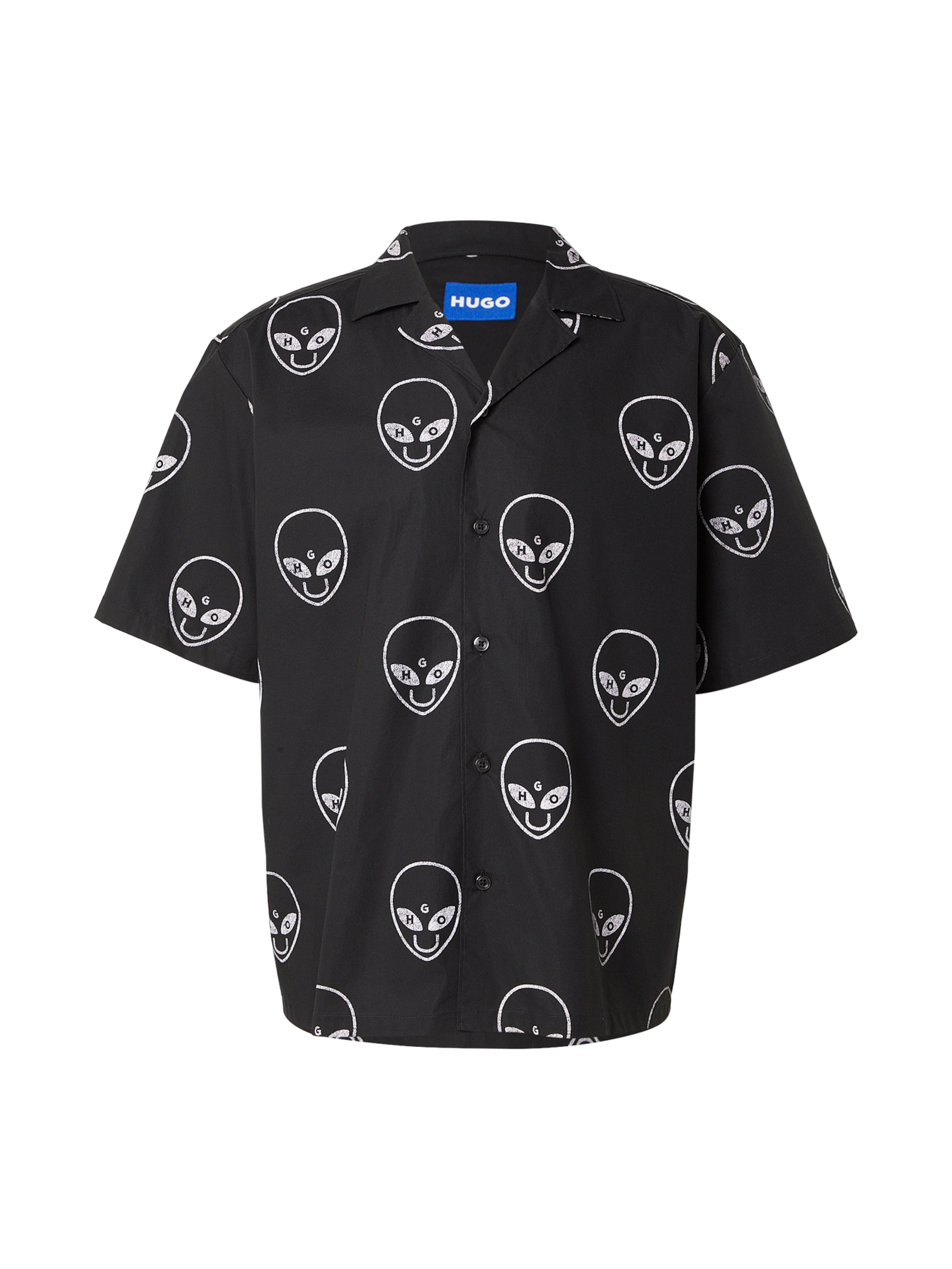 HUGO Comfort fit Overhemd 'Eligino' in Zwart: voorkant