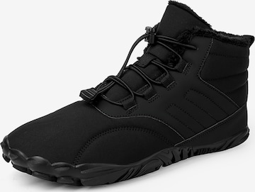 DOTALES Schnürstiefel 'DOTALES - TrekStep Barfußschuhe' in Schwarz: Vorderseite
