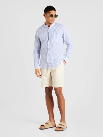 QS - Ajuste estrecho Camisa en azul