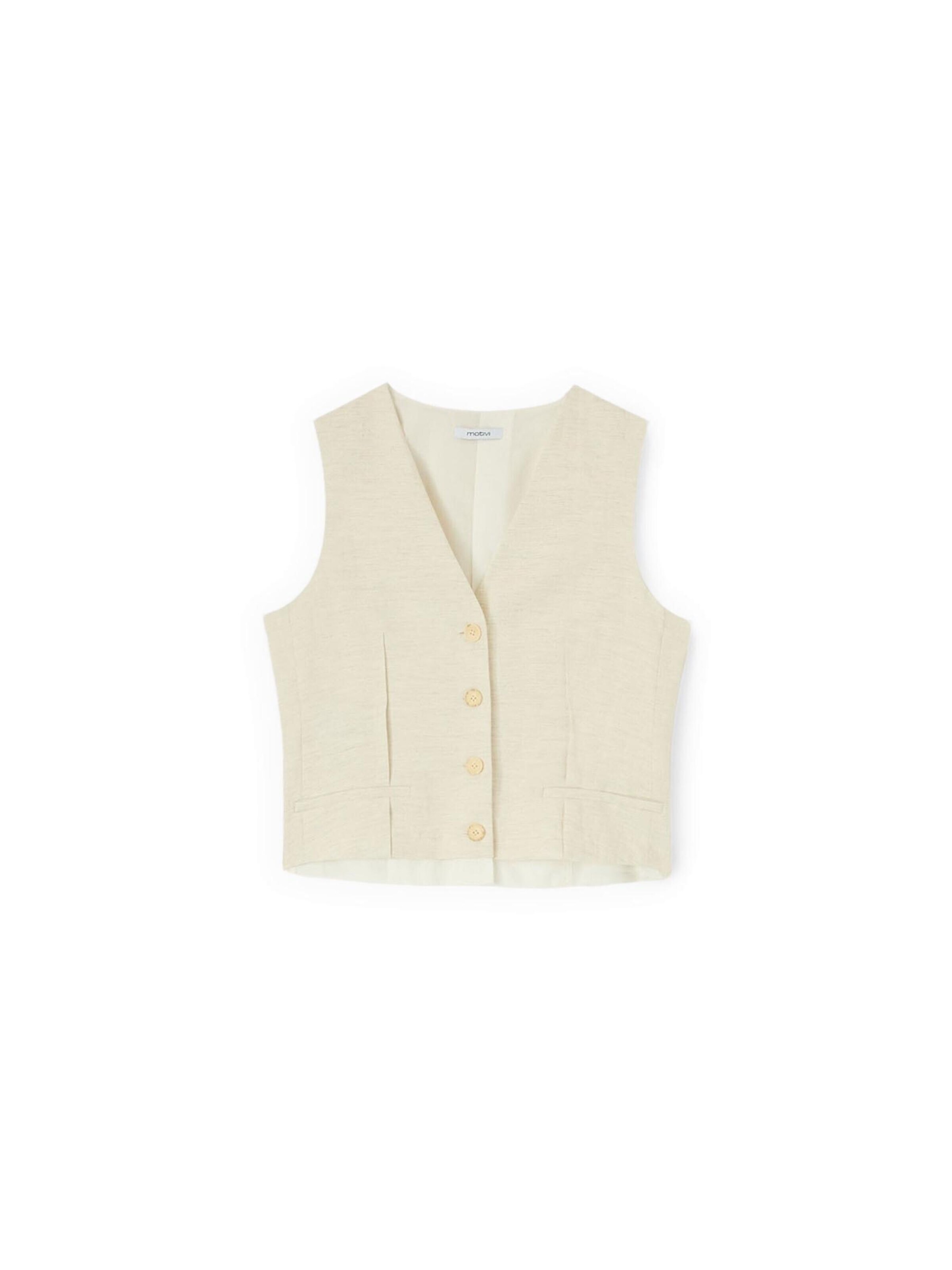 Gilet de costume MOTIVI en blanc : devant