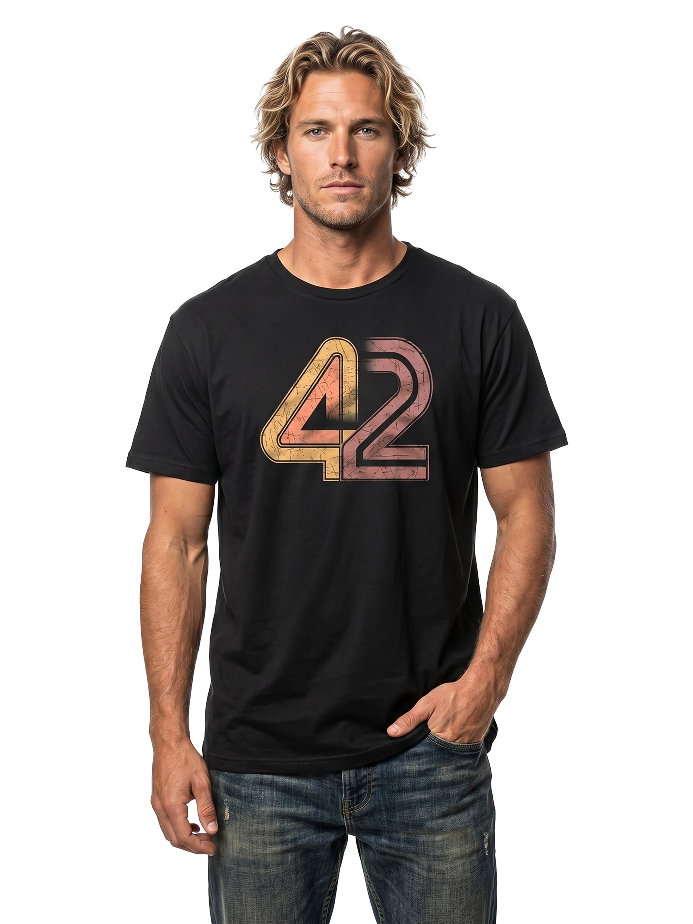 MAKAYA Shirt '42 The Answer'‌‌‌‌‌‌‌ in Schwarz: Vorderseite