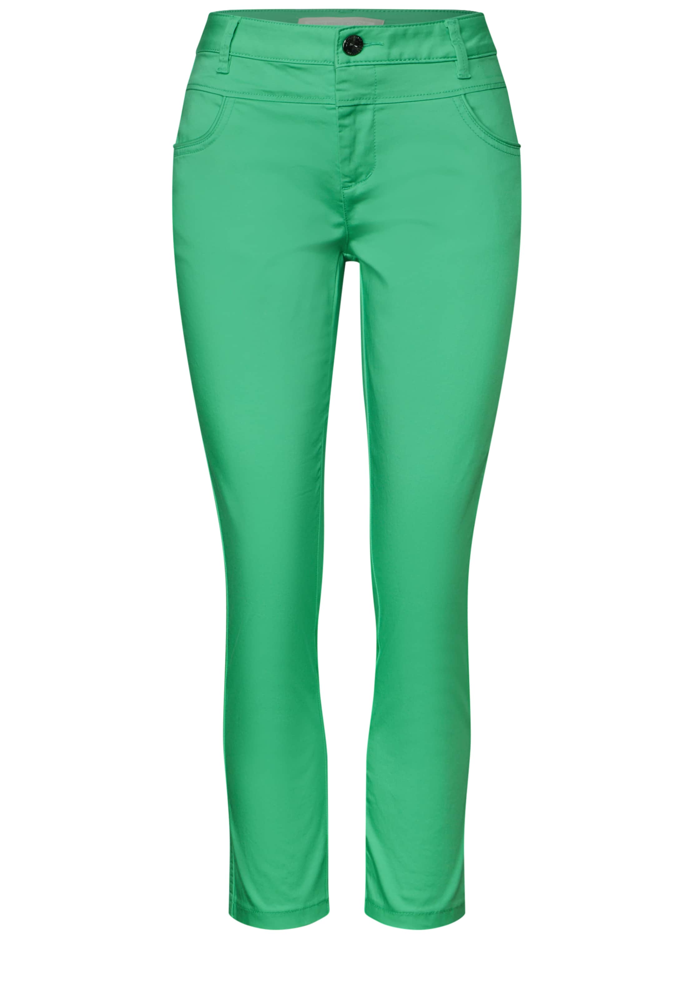 STREET ONE Slim fit Pants in Green: front