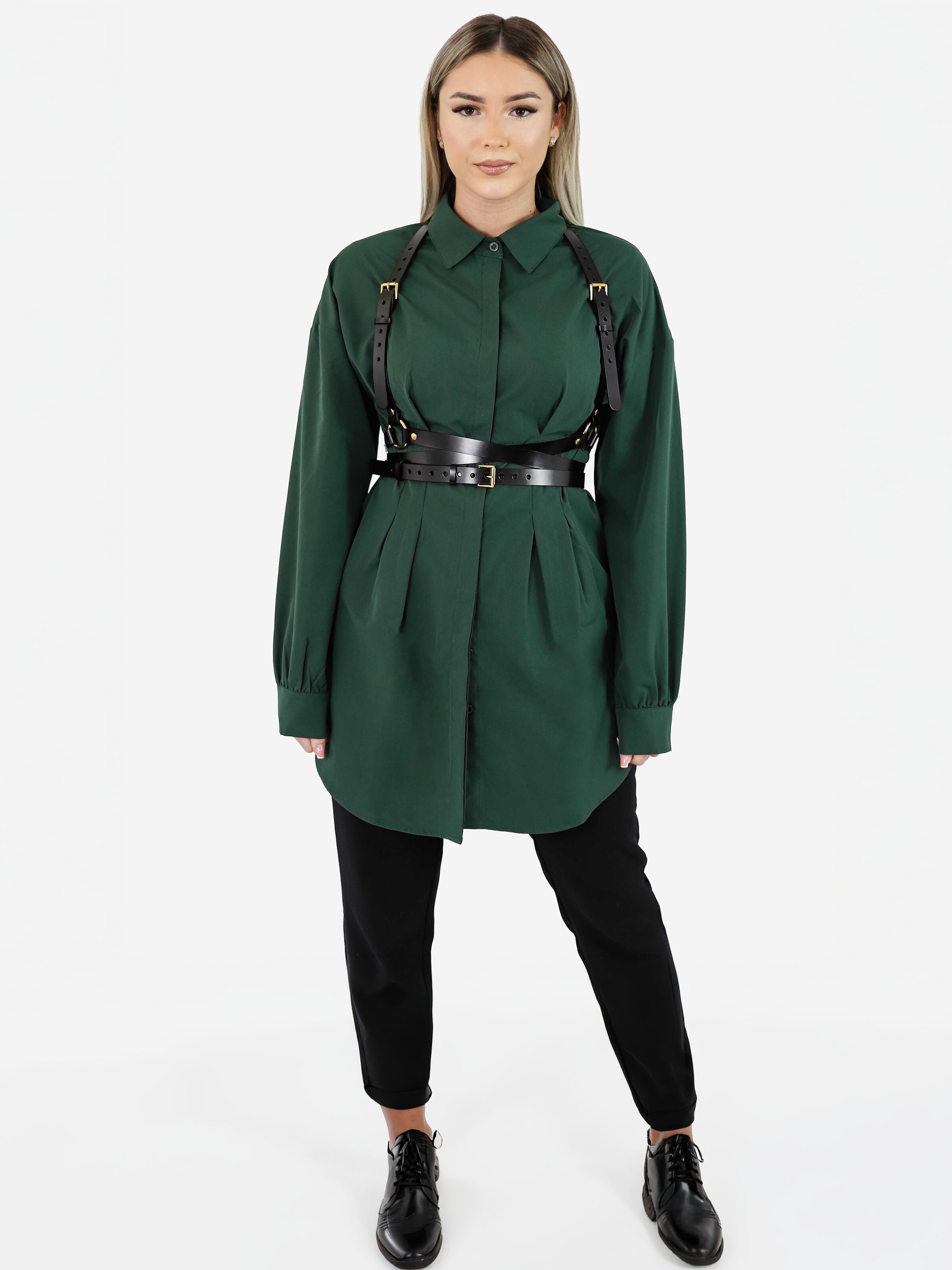Haute Cuir Gürtel 'Double Belt Harness'‌‌‌‌ in Schwarz