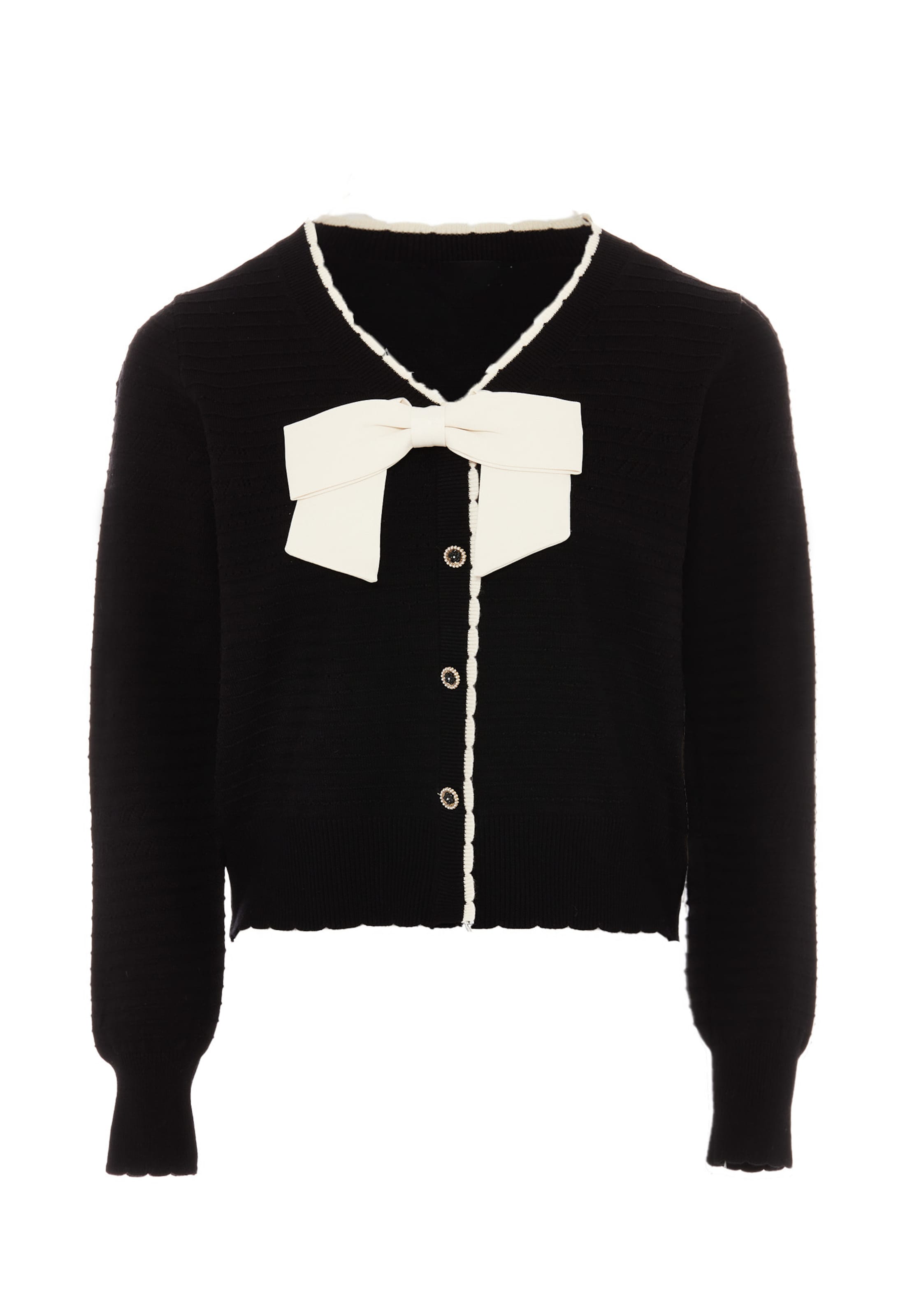 NAEMI Strickjacke in Schwarz: Vorderseite