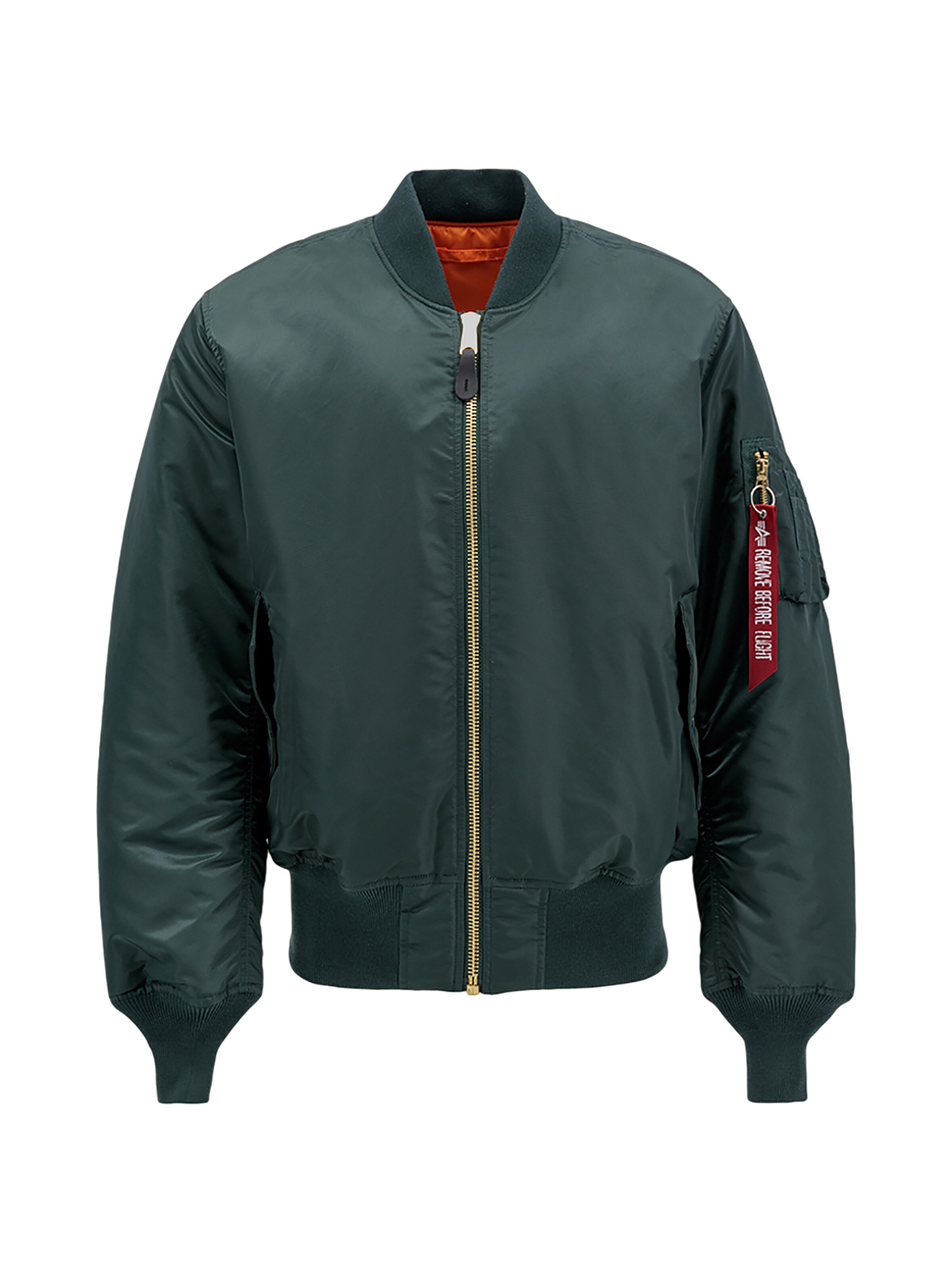 ALPHA INDUSTRIES - Chaqueta de entretiempo 'MA-1' en verde: frente