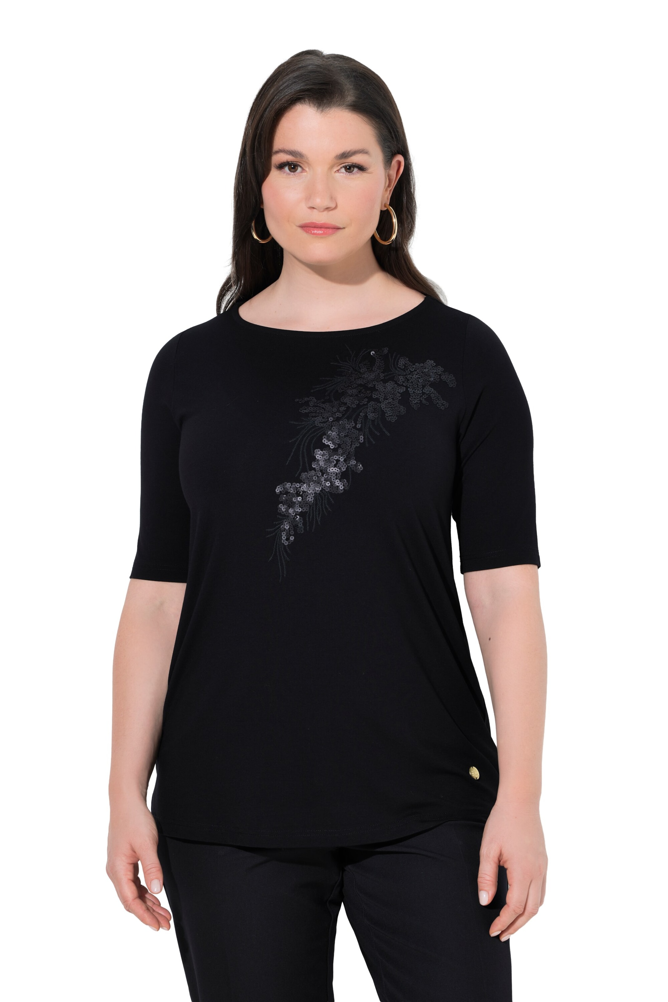 Ulla Popken T-shirt i svart: framsida