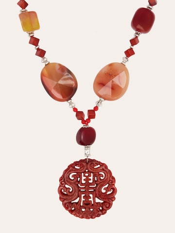 Bess Madrid Kette 'Yukiko Short Necklace In Jade, Carnelian & Agate'‌‌‌‌‌‌ in Rot