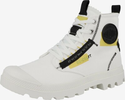 Palladium Bottines à lacets 'Pampa Hi Re-Craft' en jaune / noir / blanc, Vue avec produit