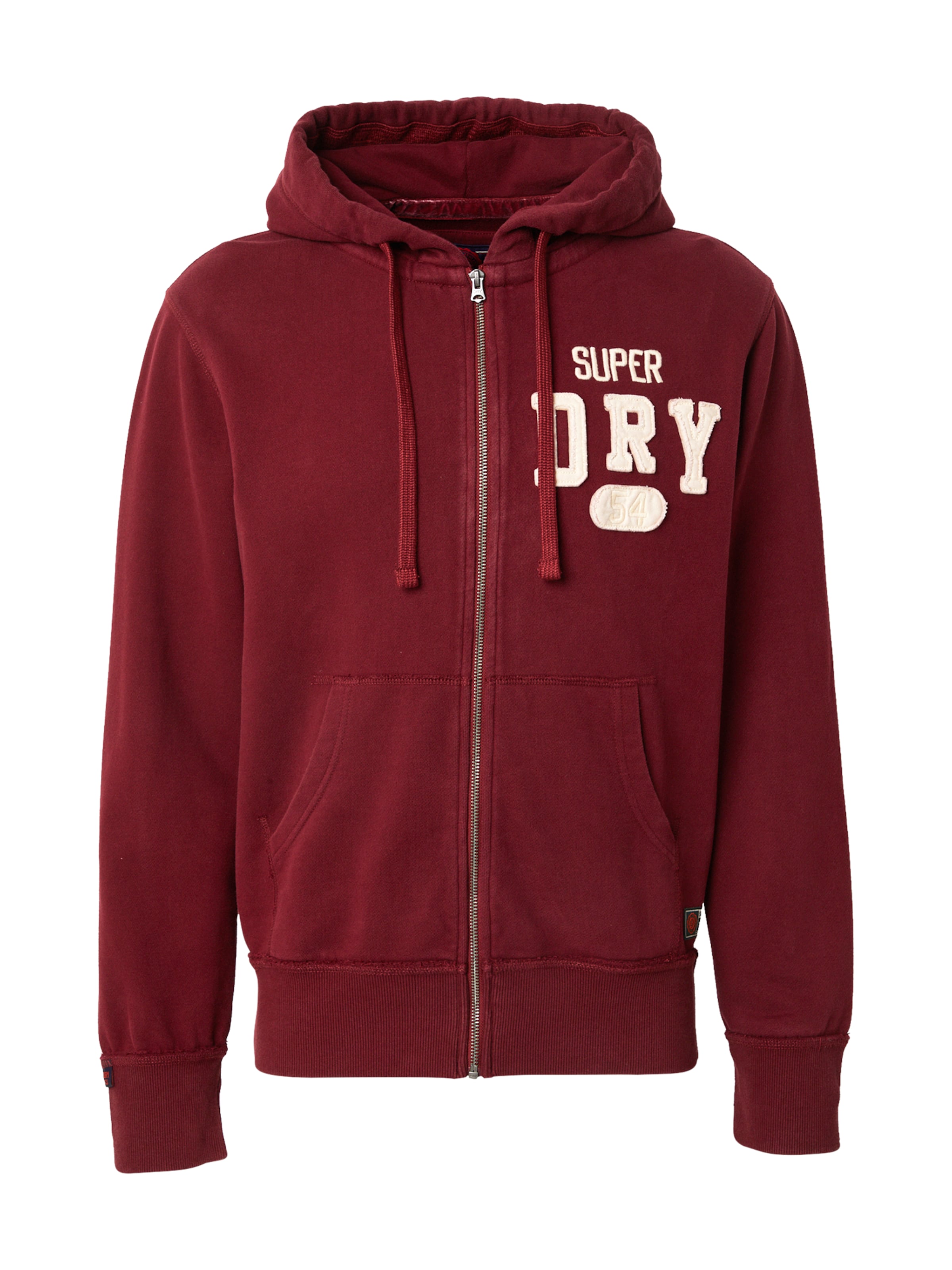 Veste de survêtement Superdry en rouge : devant