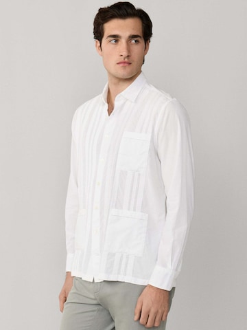 Slim fit Camicia 'Poplin Cruise' di Hackett London in bianco
