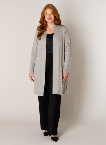 BASE LEVEL CURVY Knit Cardigan in Grey