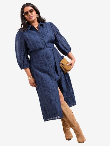 Rochie tip bluză de la Lipsy pe albastru: față