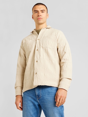 Coupe regular Chemise 'Isaac' Les Deux en beige : devant