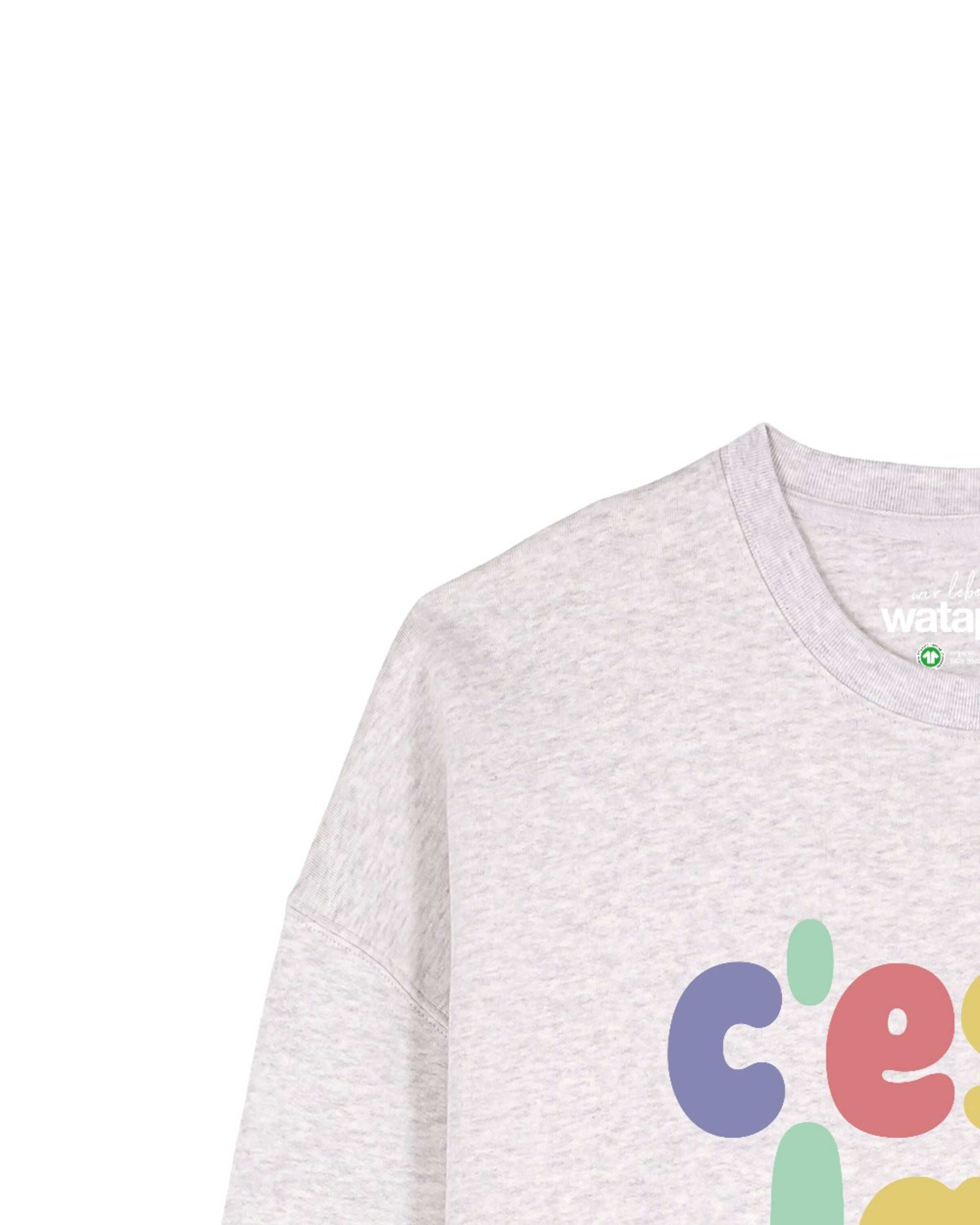 Sweat-shirt 'C'est la vie ' Watapparel en gris