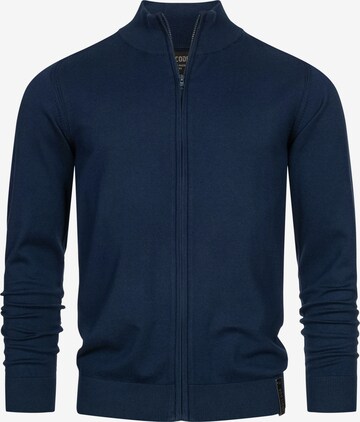 INDICODE JEANS Knit Cardigan 'Lau' in Blue: front