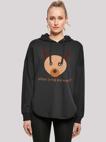F4NT4STIC Sweatshirt 'Red Nose Weihnachten' in Schwarz: Vorderseite
