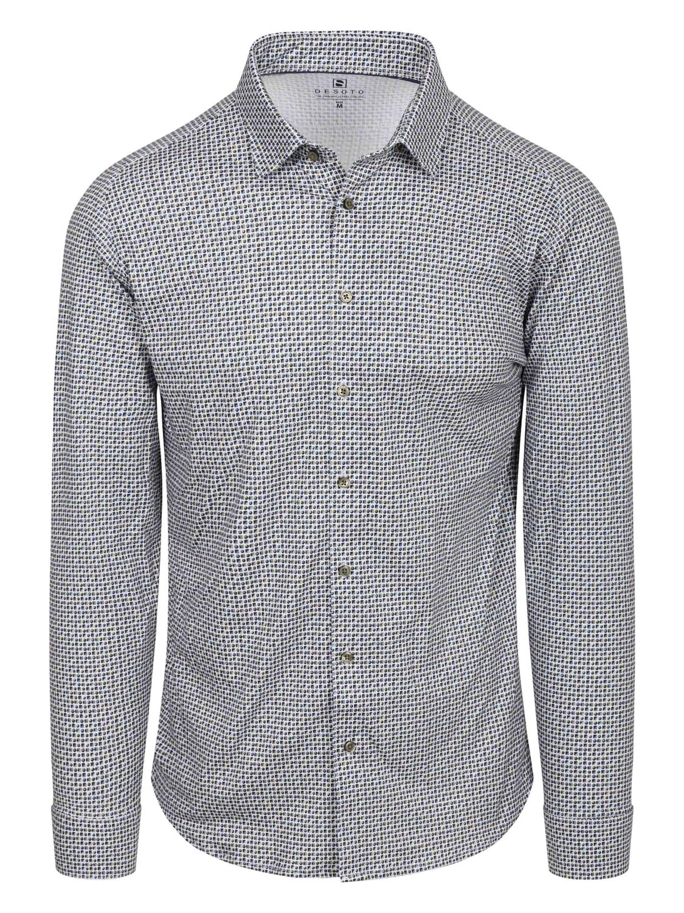 DESOTO Slim fit Button Up Shirt in Blue: front