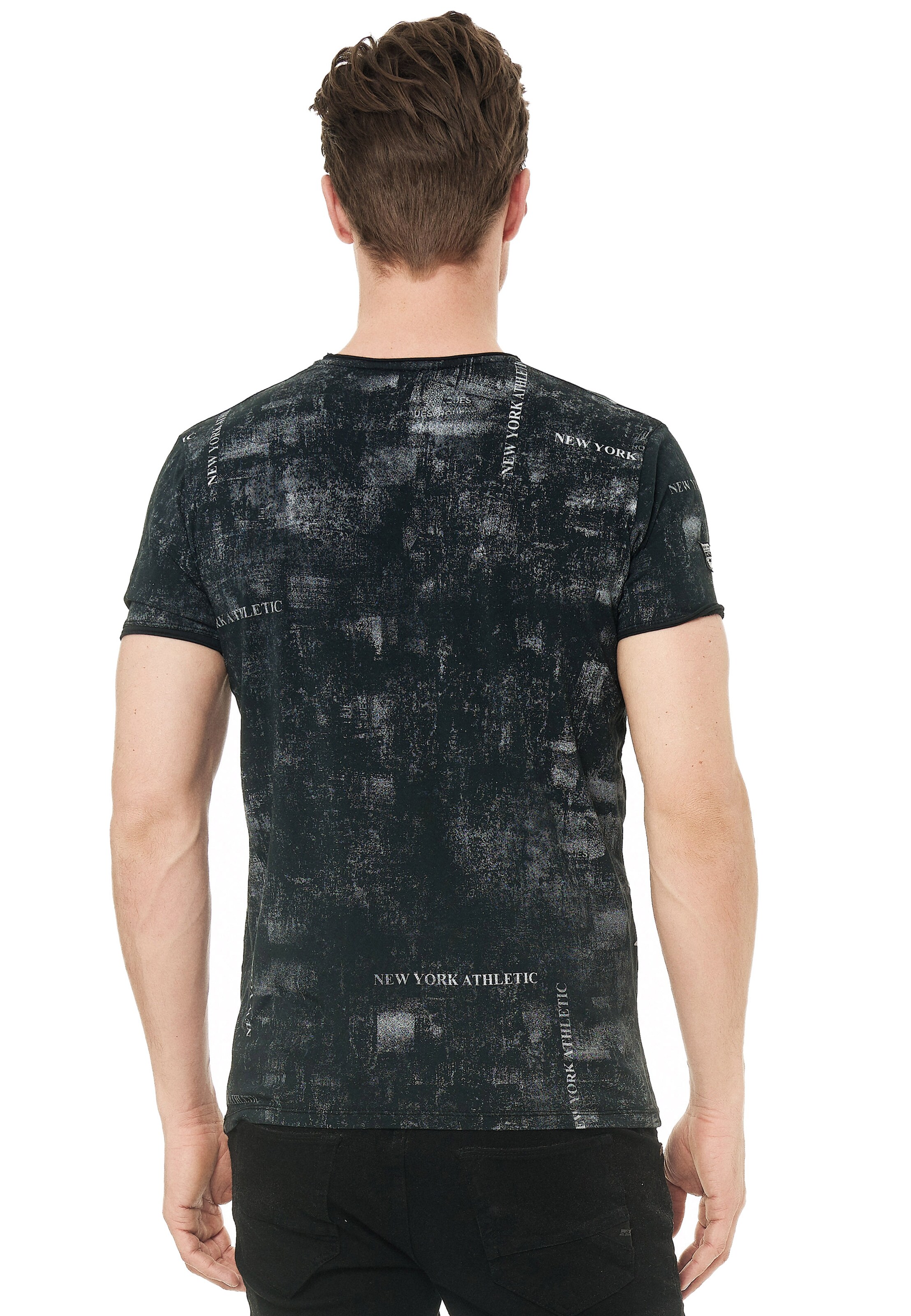 Rusty Neal T-Shirt mit lässigem Print in Schwarz