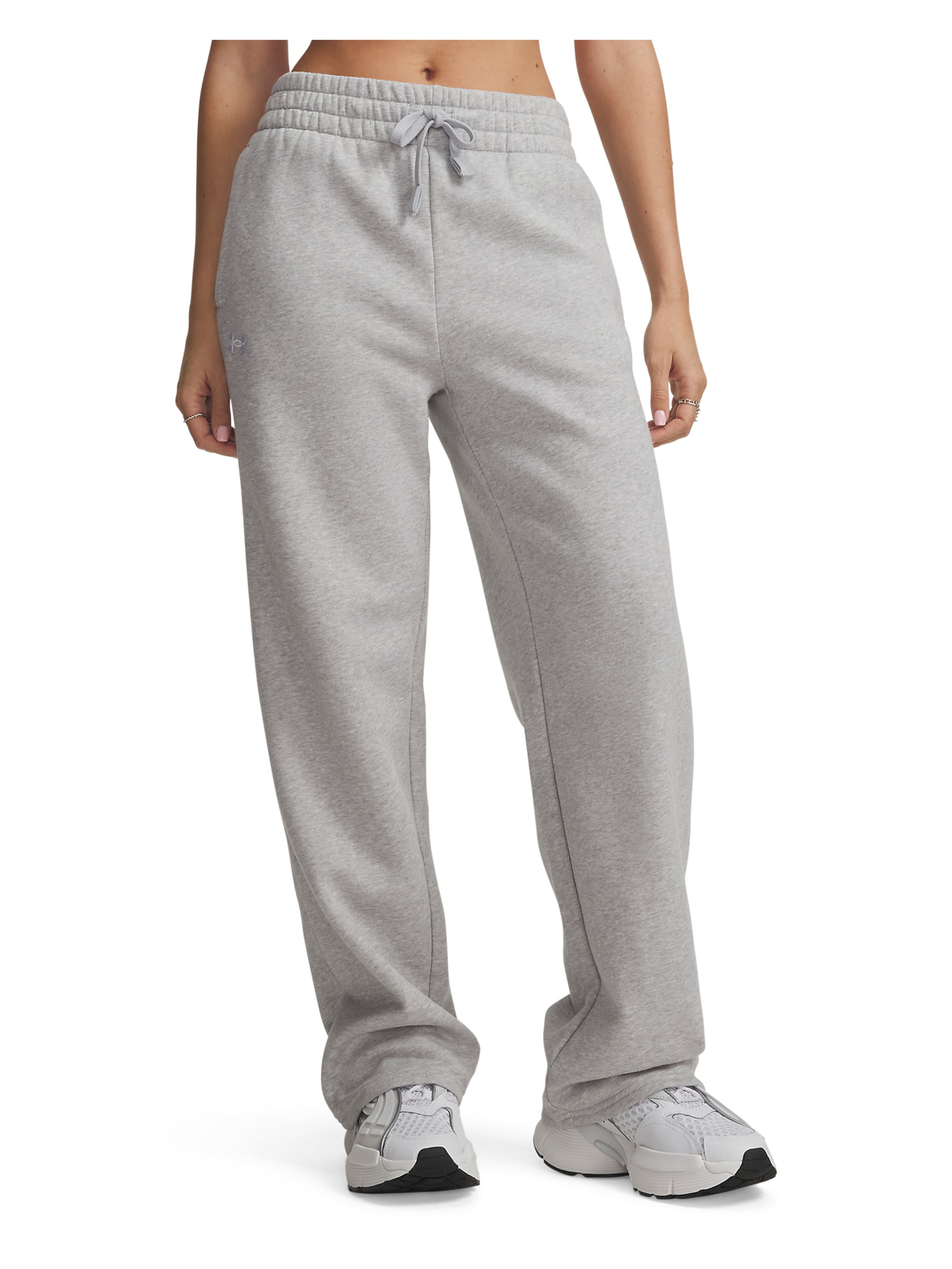 UNDER ARMOUR Regular Broek ' UA Rival Flc ' in Grijs: voorkant