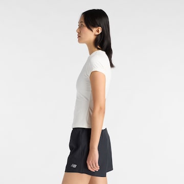 new balance Top 'Ribbed Fitted T-Shirt' in Wit