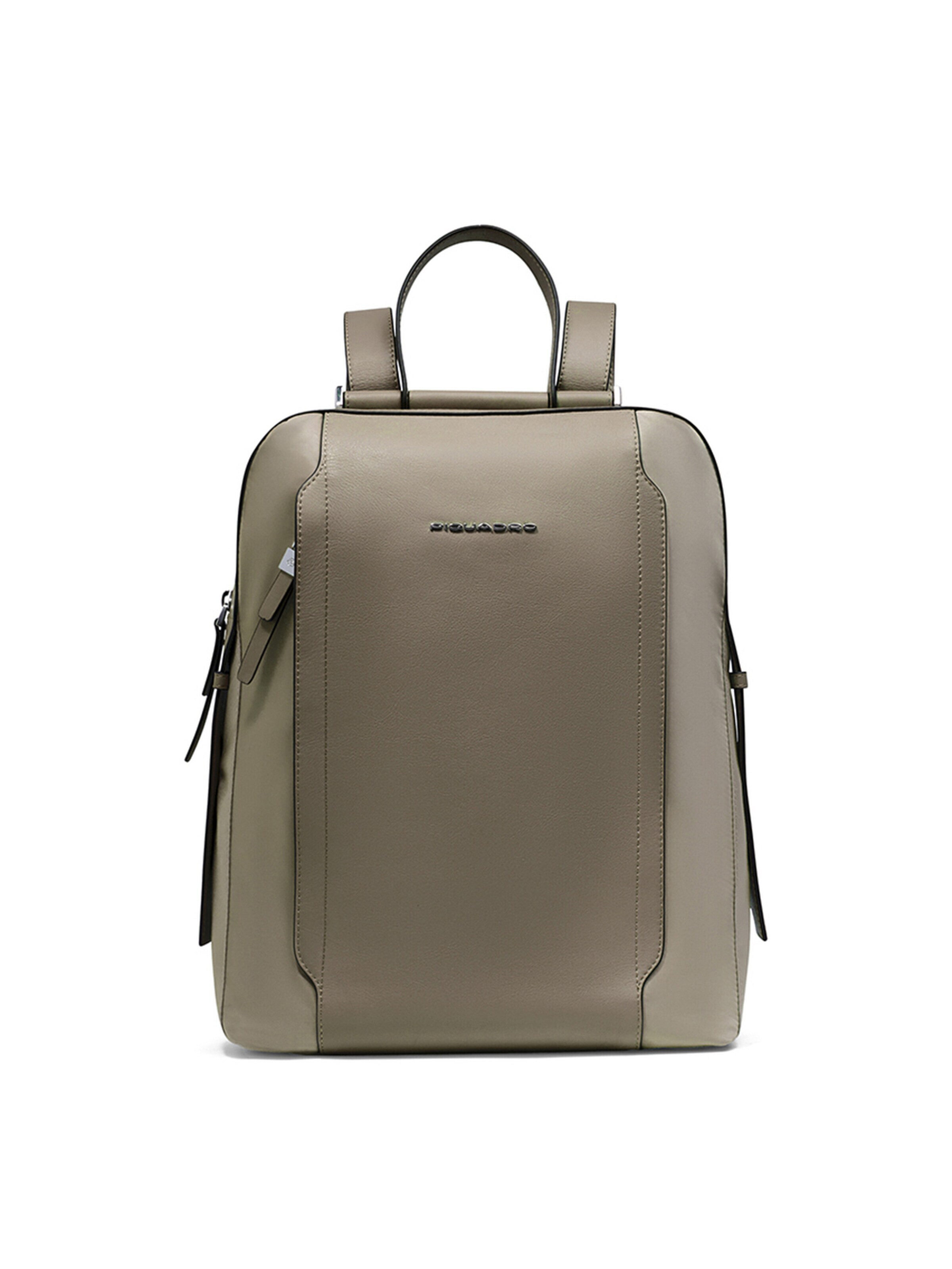 Sac à dos Piquadro en beige : devant