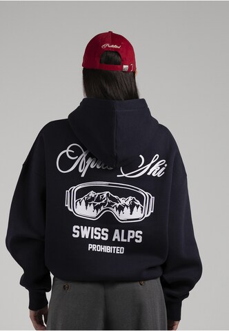 Sweat-shirt Prohibited en bleu : derrière