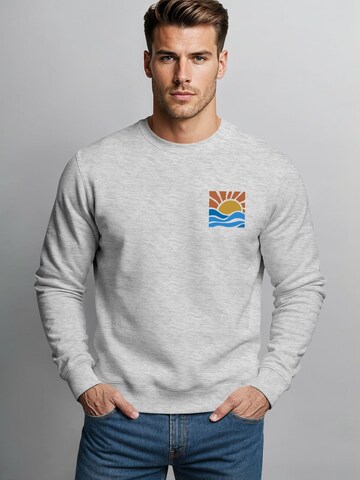 Neverless Sweatshirt 'Sun Wave Batch' in Grey