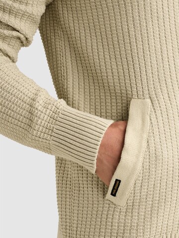PME Legend Knit cardigan 'Cardigan with zipper closure and flight pocket' in Beige