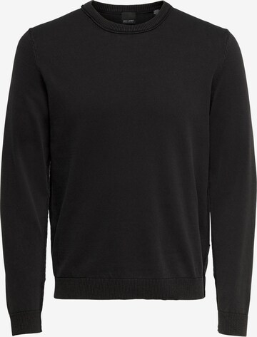 Only & Sons Пуловер 'CLARK' в черно: отпред