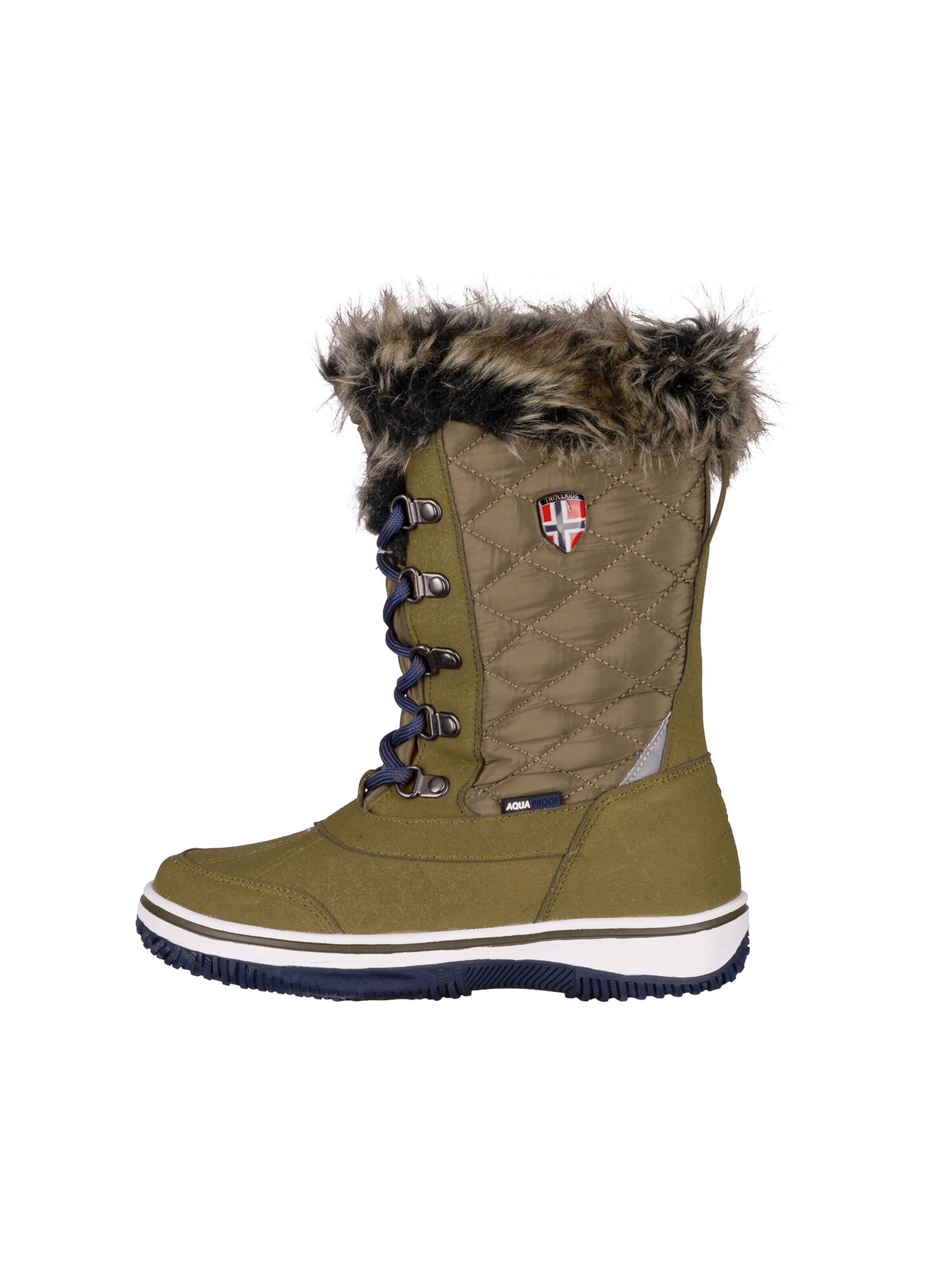 TROLLKIDS Snow Boots in Green: front