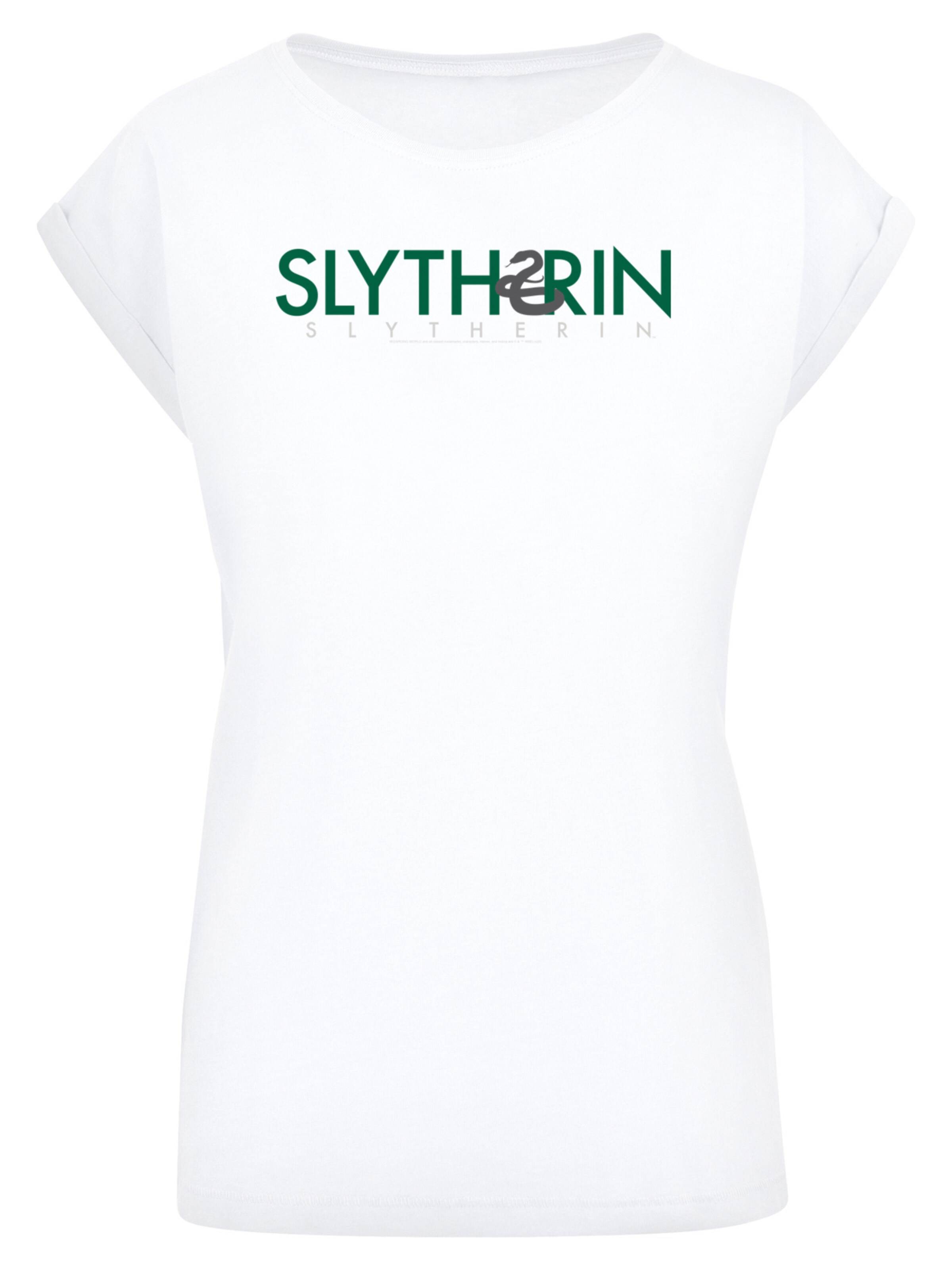 F4NT4STIC Shirt 'Harry Potter Slytherin' in White: front