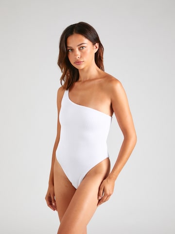 Misspap Bustier Badeanzug in Weiß: Vorderseite