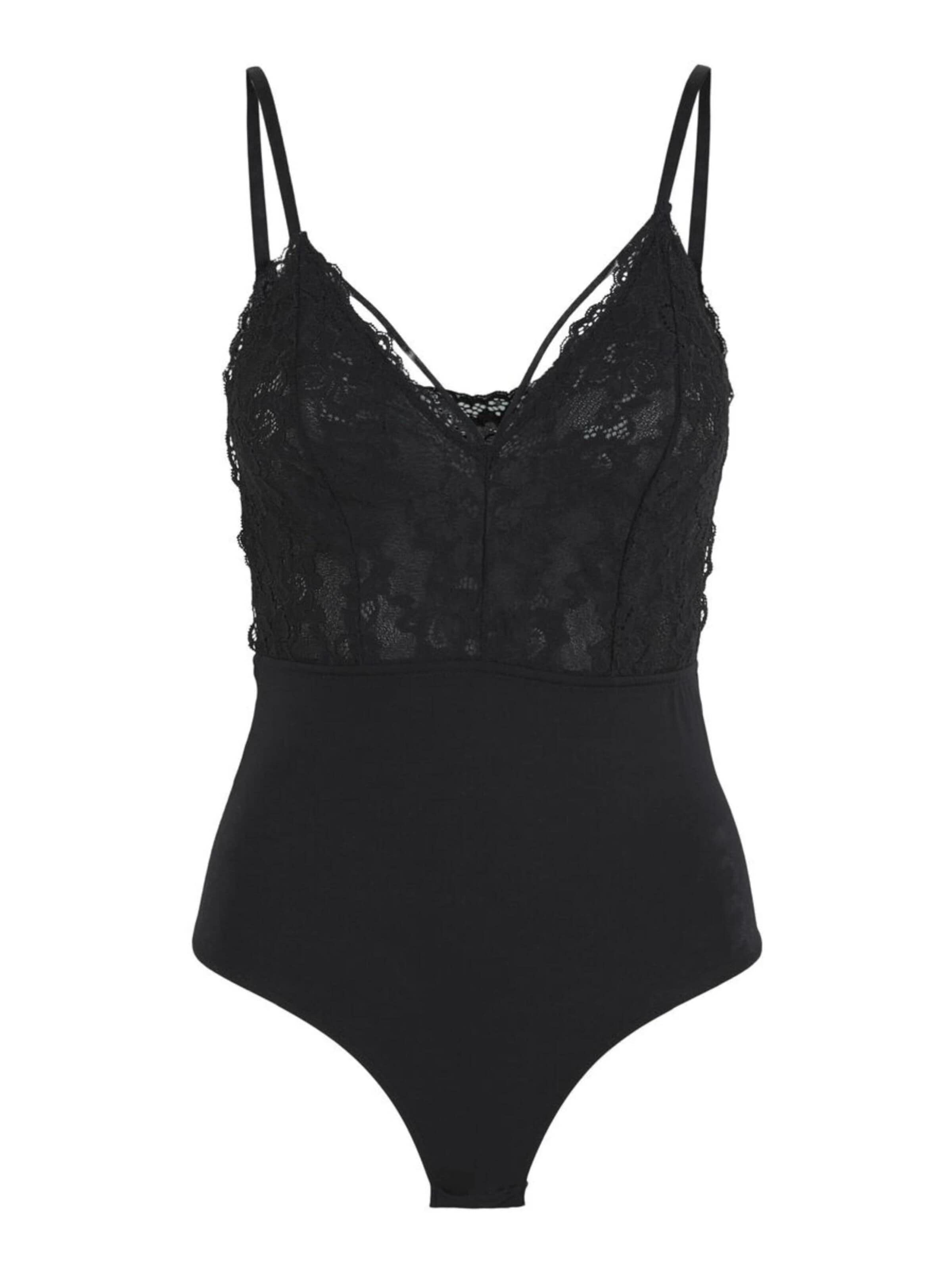 PIECES Shirtbody‌ in Schwarz: Vorderseite
