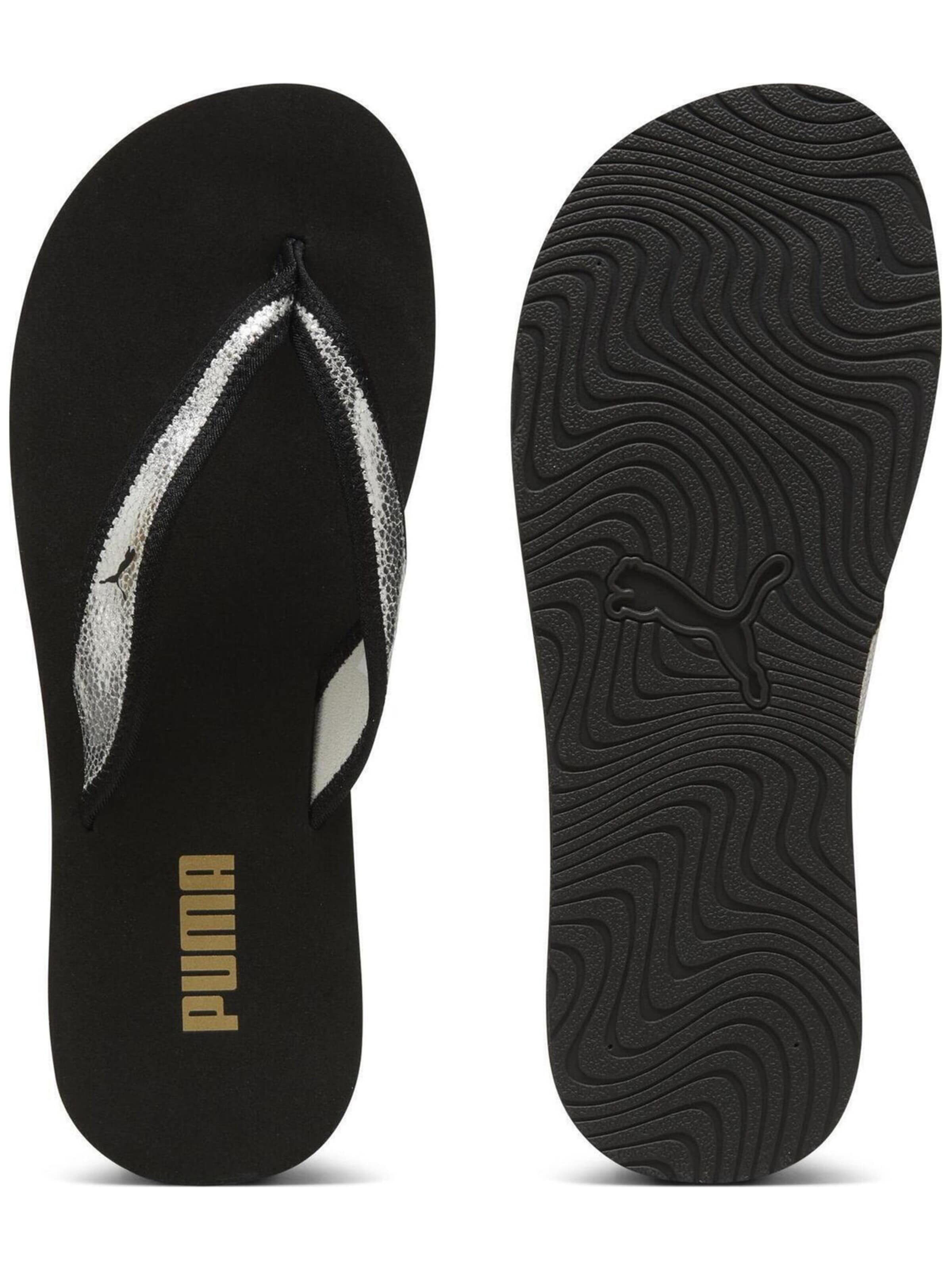 Ciabatta 'Puma Sandy Flip Metallic Shine' di PUMA in nero