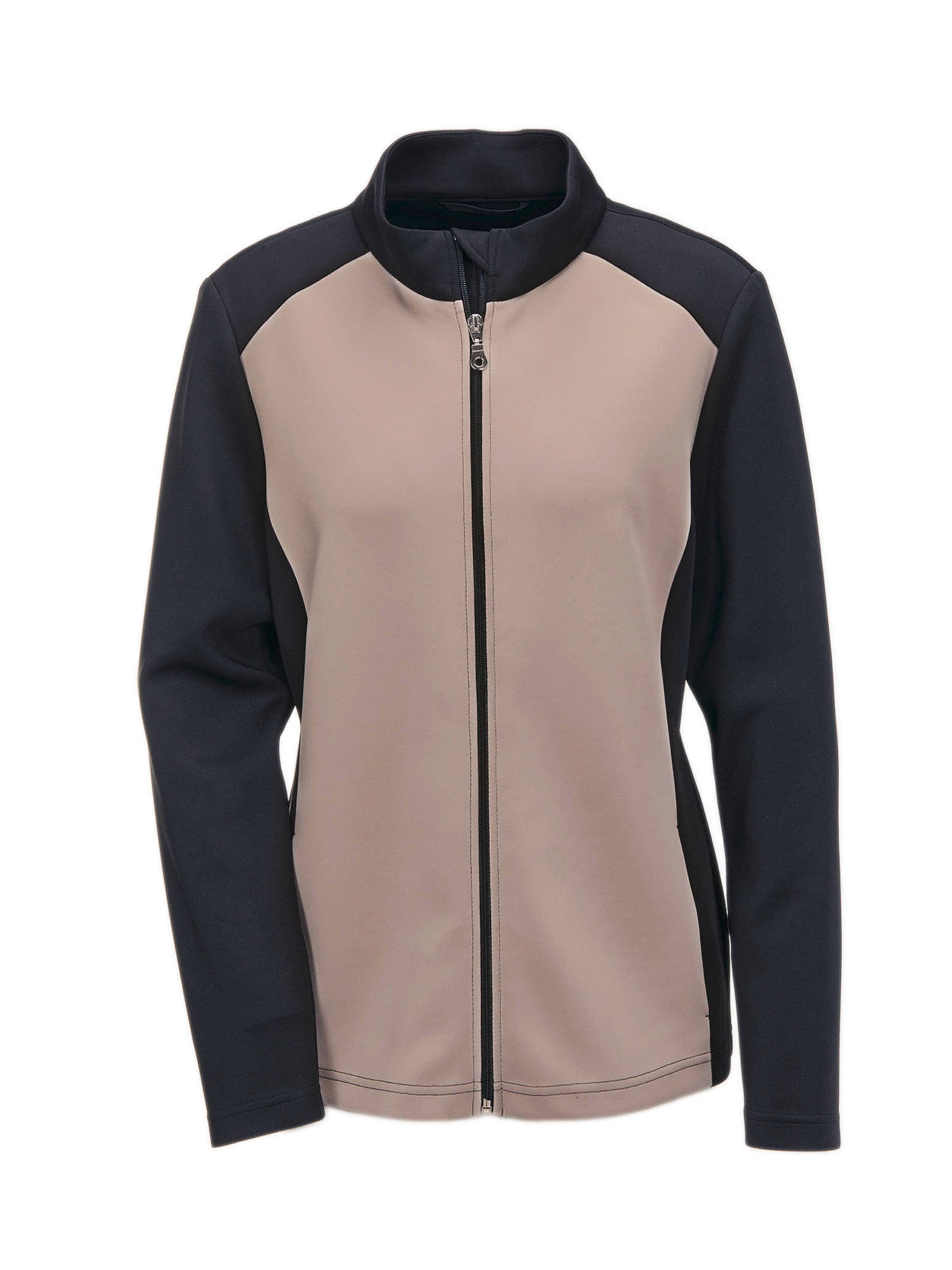 Goldner Sweatjacke in Beige: Vorderseite