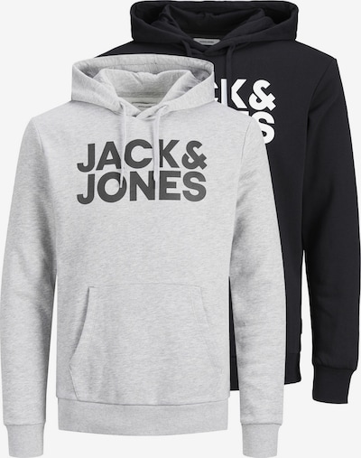 JACK & JONES Sweatshirt in L in dunkelgrau / graumeliert / schwarz / weiß, Produktansicht