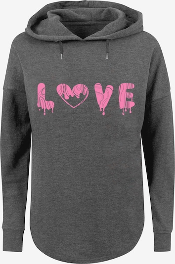 F4NT4STIC Sweatshirt 'Valentinstag' in dunkelgrau / pink, Produktansicht