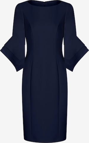 Adrianna Papell Knielanges Cocktailkleid 'Knit Crepe Tiered Sleeve Dress' in Blau: Vorderseite
