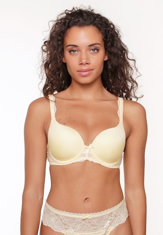 LingaDore T-shirt Bra 'DAILY LACE' in Yellow: front