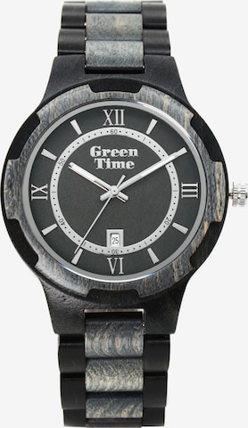 GreenTime Analog Watch in Black: front